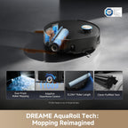 DREAME Aqua10 Ultra Roller Robot Vacuum and Mop & 30,000Pa Suction, Self-Cleaning Dock & Extending Roller Mop, Heat-Washes & Dries, Carpet Protection, AI Camera & LiDAR Avoidance Tech, Voice Control