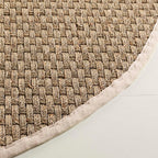 SAFAVIEH Area Rug 9x12 - Natural Fiber Collection - Large - Natural & Ivory, Seagrass, Basketweave Pattern with Border (NF114J)