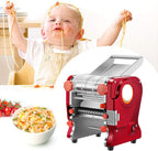 Pasta Maker Machine,Electric Noodle Maker&Dumpling Machine for Commercial&Home Use,Stainless Steel Dual-Cutter No Disassembled-3/9mm Width Noodle/Thickness Dough-Auto Noodle Sheeter