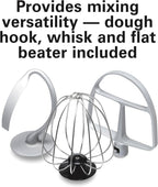 Hamilton Beach Electric Stand Mixer, 4 Quarts, Dough Hook, Flat Beater Attachments, Splash Guard 7 Speeds with Whisk, Red