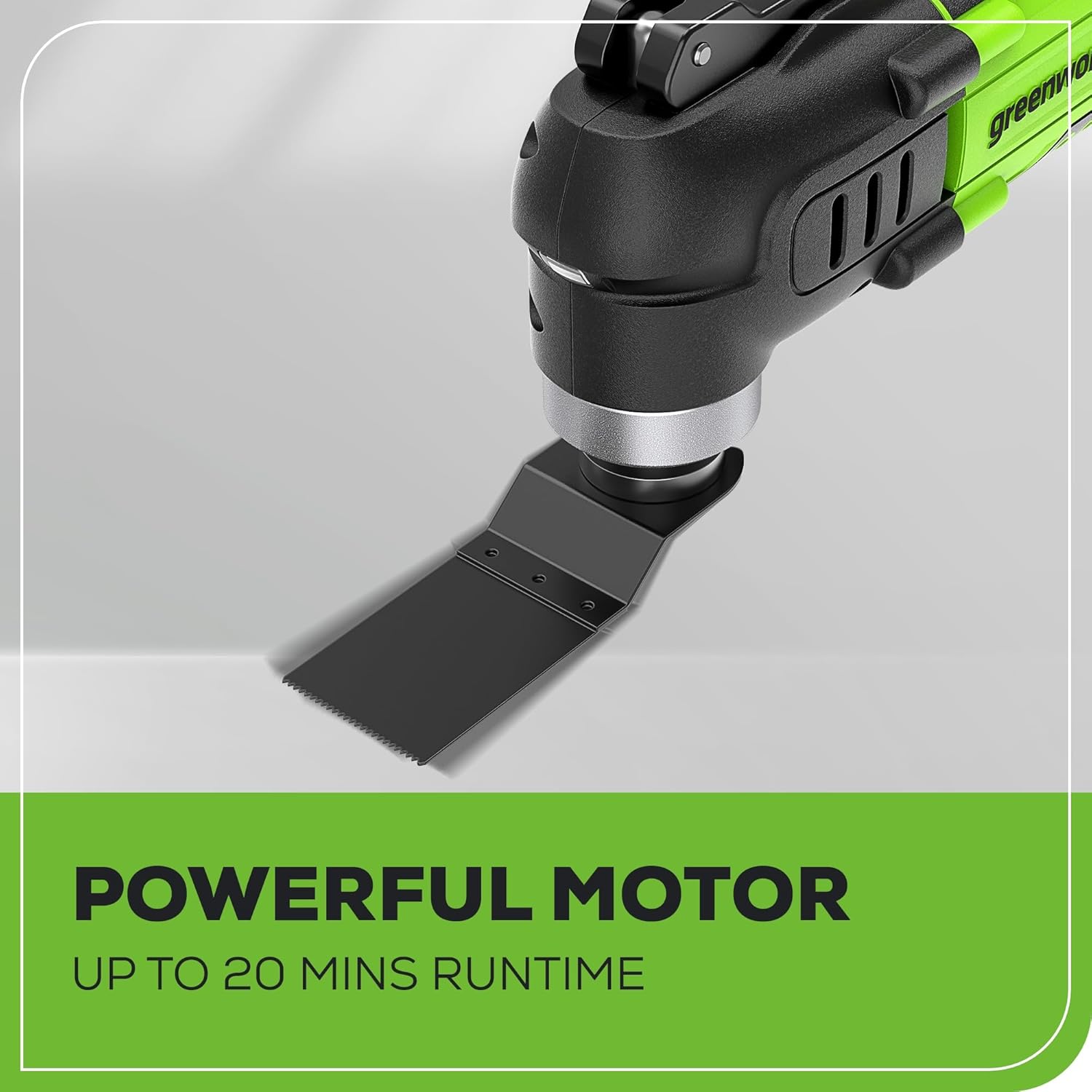Greenworks 24V Cordless Multi-Tool, Oscillating Tool for Cutting/Nailing/Scraping/Sanding with 6 Variable Speed Control, 2.0Ah Battery, 2A Charger and 13 Accessories Included