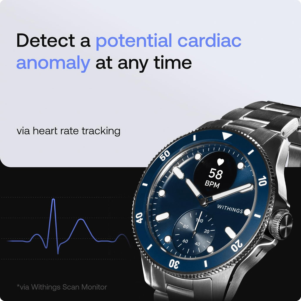 WITHINGS Scanwatch Nova - Heart Health Hybrid Smart Watch for Men & Women - SPO2, Temperature Monitoring, Sleep, Respiratory Health, Cycle Monitoring, 30-day Battery Life, Apple iOS/Android