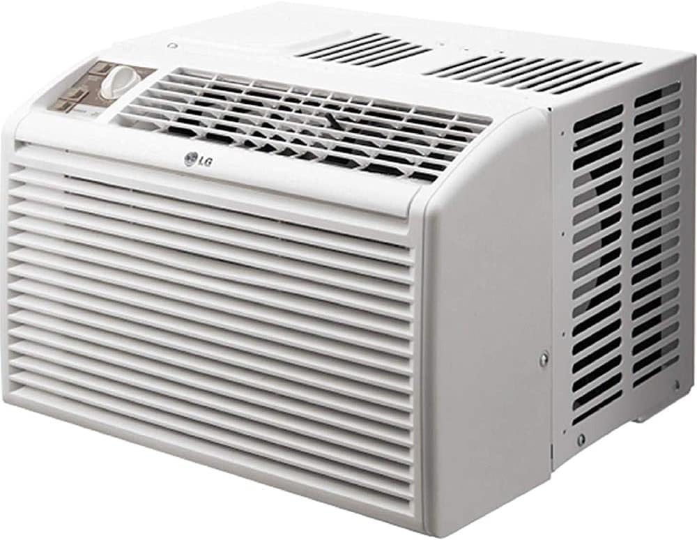 LG 5,000 BTU Window Air Conditioner for Small Rooms & Bedrooms, Cools 150 Sq. Ft., Quiet Operation, Easy Manual Controls, 115V, White - LW5016