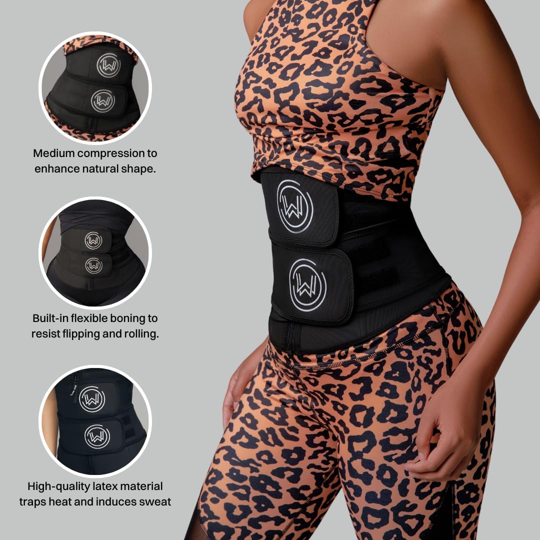 What Waist Vapor Define Band - Sweat Waist Trainer with ThermaTech Fabric - Stomach Wrap for Weight Loss, Sweat & Workouts