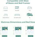 EGO White 10 Inch Short Queen Memory Foam RV Mattress, Cooling Gel Green Tea Mattress for RVs, Campers & Trailers, Bed in a Box, CertiPUR-US Certified, 60"x75", Medium Firm