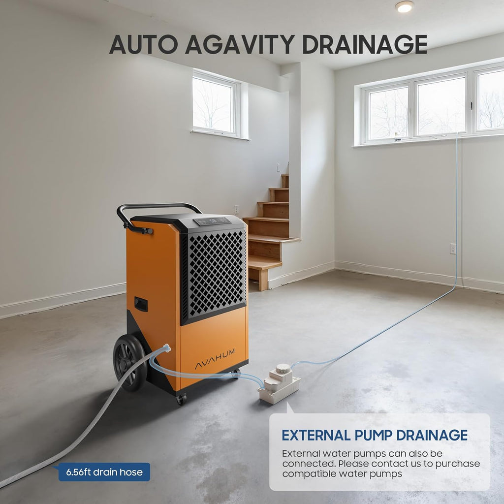 Commercial Dehumidifier for Basement,320 Pint Commercial Grade Dehumidifiers,9500 sqft Large Spaces for Industrial, 24H Timer,38 Gallon/Day,Continuous Dehumidification,Auto Defrost,For 20A Socket