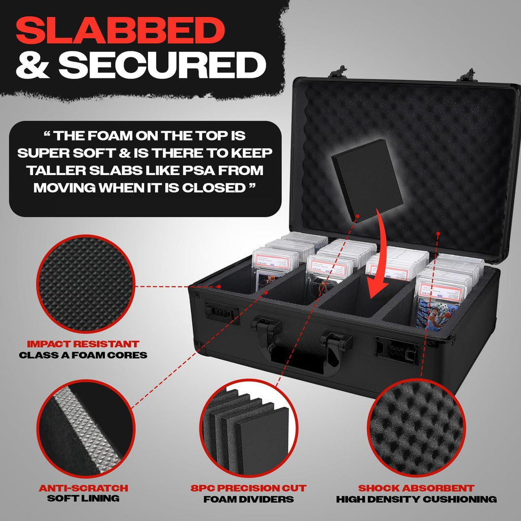 VALUN 160+ 4 ROW Graded Card Storage Box; Durable Sports, PSA Card Storage Box - Organizer Slab for Your Collection - For Baseball, Football, TCG, MTG Cards - Top Loader Design
