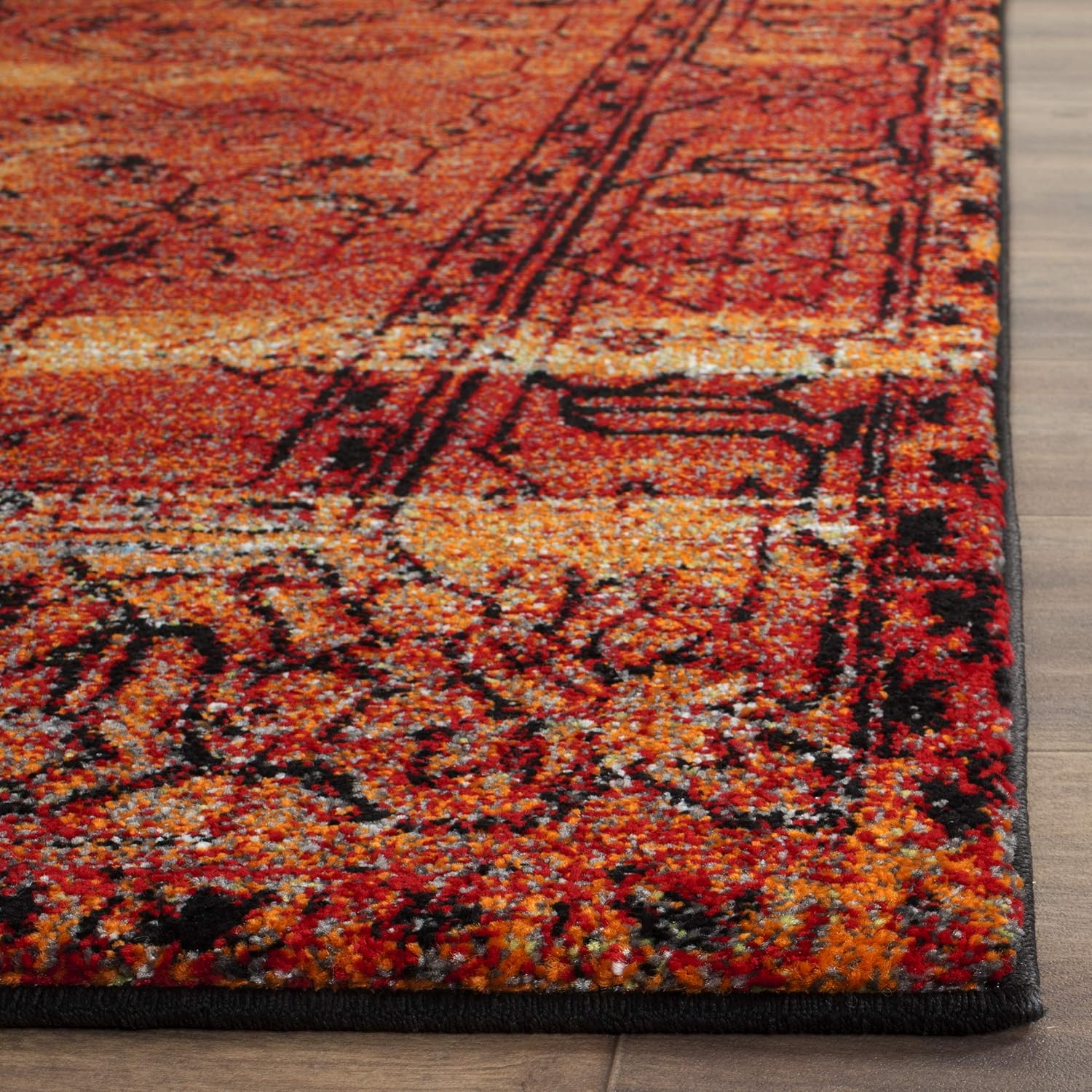SAFAVIEH Vintage Hamadan Collection Area Rug - 8' x 10', Orange, Oriental Traditional Persian Design, Non-Shedding & Easy Care, Ideal for High Traffic Areas in Living Room, Bedroom (VTH216C)