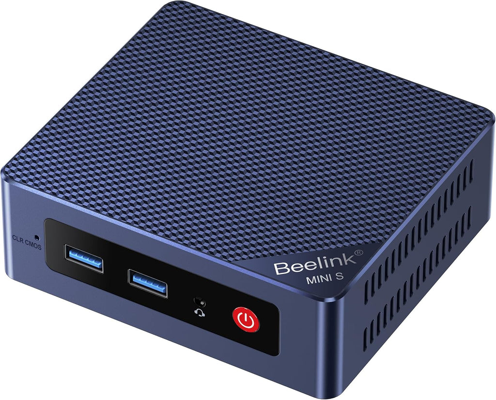 Beelink EQ Mini PC Mini S12 N95 Intel Alder Lake-N95 (up to 3.4GHz) 16GB DDR4 500GB M.2 SSD Mini Desktop Computer  Support 4K@60Hz Dual HDMI Display  2.5G LAN/USB3.2/Low-Power Home/Office Micro PC