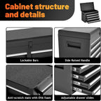 5 Drawers Tool Cart on Wheels with 1 Cabinet, Multifunctional Removable Rolling Tools Chest Storage Set, Tool Trolley Organizer Tools Box for Garage,Warehouse,Repair Shop,Workshop (Black)