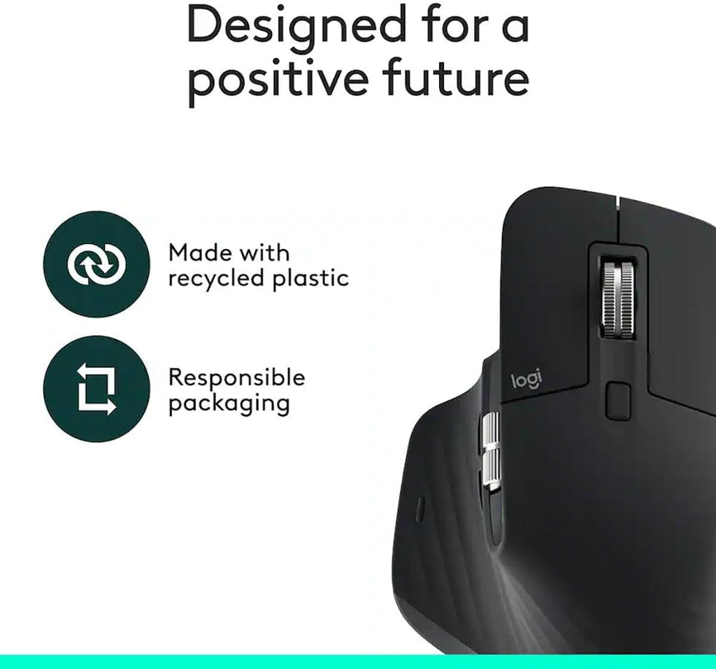 Logitech MX Master 3S - Performance Wireless Mouse with Ultra-Fast Scrolling, Ergo, 8K DPI, Track on Glass, Quiet Clicks, Bluetooth, Windows, Linux, Chrome, Black