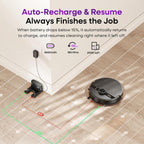 MONSGA Robot Vacuum and Mop Combo, 7000Pa Robotic Vacuum with Lidar Navigation, 180mins Runtime, Tangle-Free Robot Mop, 5 Editable Maps, APP/Remote/Voice Control, Ideal for Hard Floors and Carpets