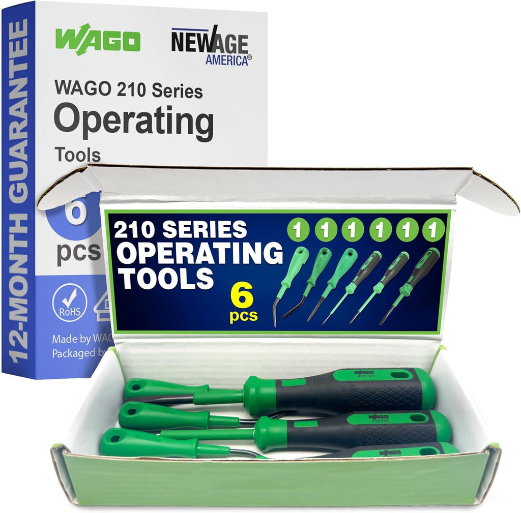 WAGO 210 Series 6pc Operating Tool Assortment Pack | Terminal Screwdriver Set | Partially Insulated Shaft | Includes (210-719), (210-720), (210-721), (210-648), (210-657), (210-658) | Terminal Block