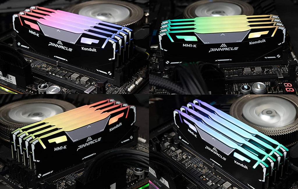 Timetec Pinnacle Konduit RGB 16GB KIT(2x8GB) DDR4 3200MHz PC4-25600 CL16-18-18-38 XMP2.0 Overclocking 1.35V Compatible for AMD and Intel Desktop Gaming PC Memory Module RAM - Black