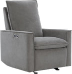 Nurture& Montauk Power Glider Recliner – Premium Nursery Recliner Chair with USB‑A/C, Adjustable Headrest & Gentle Glide, Stain‑Resistant Upholstery, Comfortable & Space‑Smart, Gray