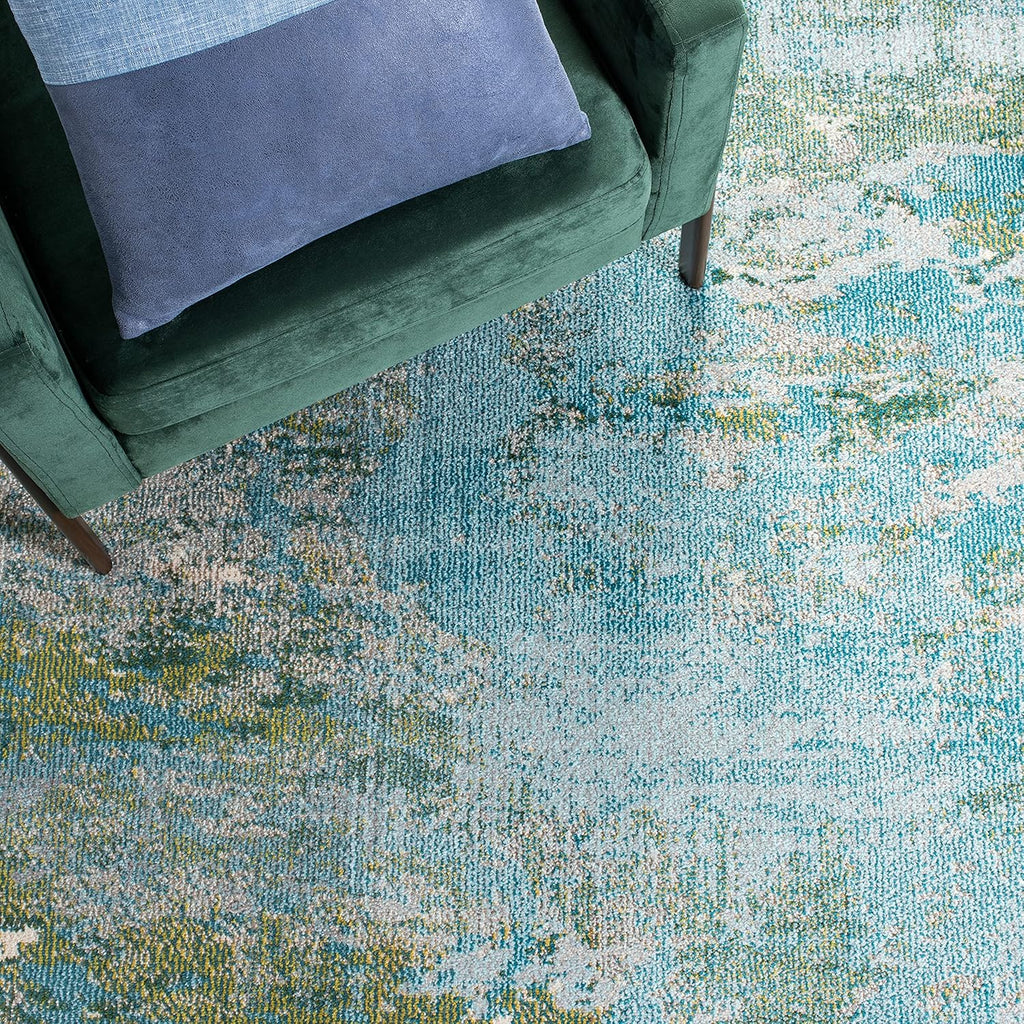 SAFAVIEH Madison Collection Area Rug - 10' x 14', Light Blue & Green, Boho Abstract Design, Non-Shedding & Easy Care, Ideal for High Traffic Areas in Living Room, Bedroom (MAD440J)