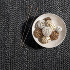 GRUHUM Jute Area Rug10ft Natural Fiber Round Black Handwoven Boho Farmhouse Rustic Vintage Soft Braided Reversible EcoFriendly Rugs for Indoor Kitchen Bedroom Living Room Hallways (10' ft Round)