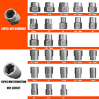 Coobeast 62Pcs Screw Extractor Set with Left Hand Drill Bit, Bolt Extractor Kit Heavy Duty, Easy Out Extractor Socket Set for Broken Nuts Bolts, Stripped Screw Remove with Portable Case