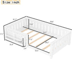 Bellemave Twin Floor Bed with Slats and Safety Guardrail, Twin Size Montessori Floor Bed with Fence and Built-in Bookshelf, Easy Assemble Montessori Beds for Kids, Girls, Boys, White