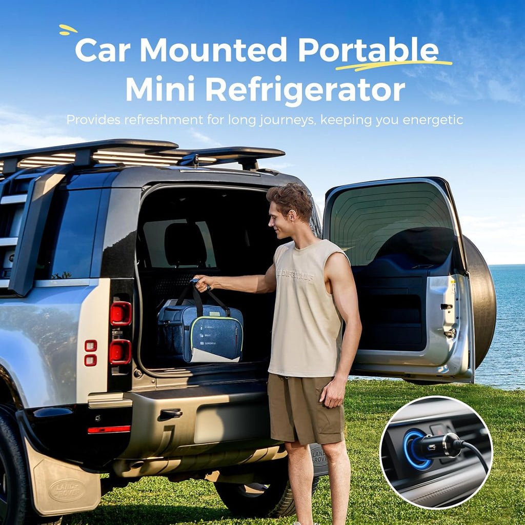 Electric Portable Cooler Plug in 12V Car Cooler Bag, Warmer Bag for Vehicle, DC Power Cord,25L Insulated Lunch Bag for Family Outings, Grocery,Camping,Truck Drivers,All Season ﻿