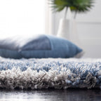 SAFAVIEH Horizon Shag Collection Area Rug - 9' x 12', Grey & Blue, Modern Abstract Design, Non-Shedding & Easy Care, 2-inch Thick Ideal for High Traffic Areas in Living Room, Bedroom (HZN890G)