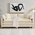 SoarFlash 77.95" Chenille Sectional Sofa, Comfy Modular Loveseat Sofa, Modern 2-Seat Couch Deep Seat Sofa Set for Living Room,Beige