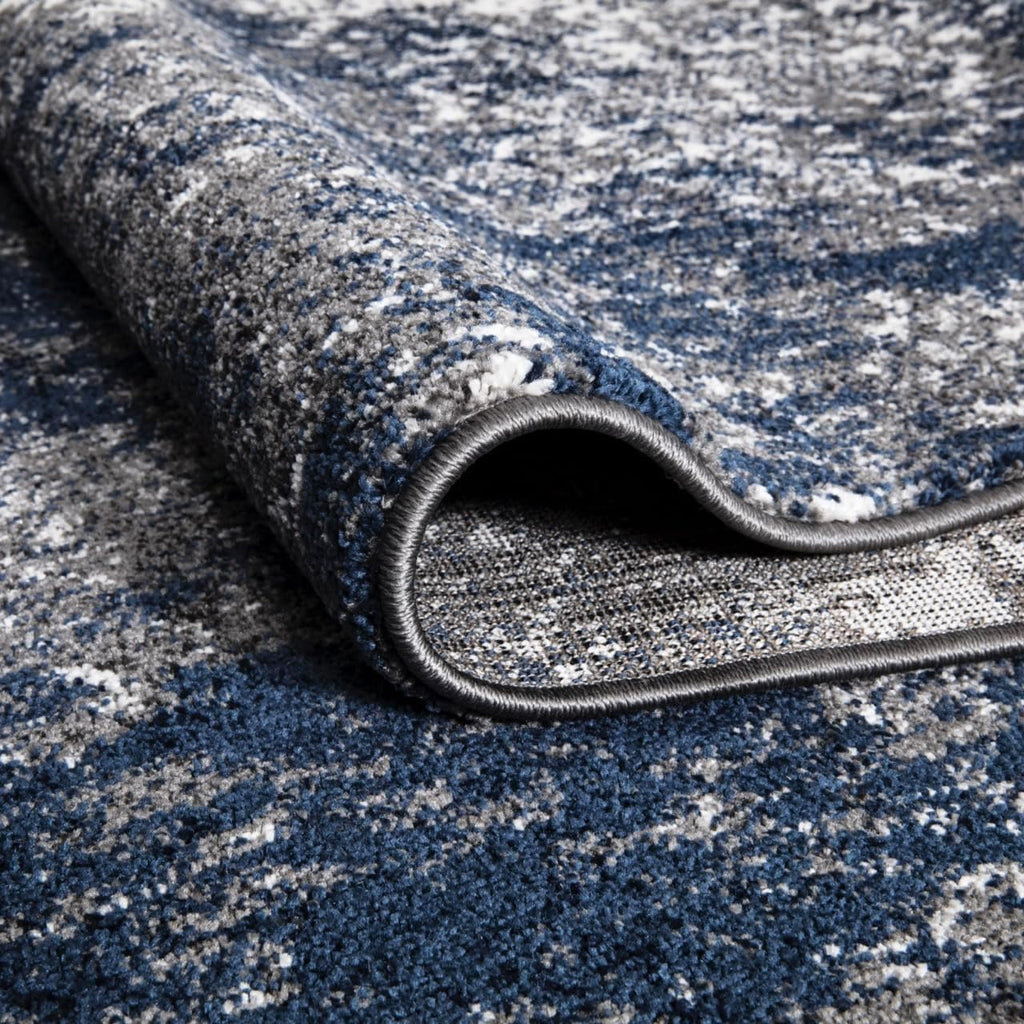 Keen Home Design Area Rugs - 9x12 Non-Shedding, Abstract Rugs for Kitchen, Living Room, Bedroom, Dining Room, Entryway - Size: 9'2" x 11'11", Navy/Grey/White
