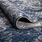 Keen Home Design Area Rugs - 9x12 Non-Shedding, Abstract Rugs for Kitchen, Living Room, Bedroom, Dining Room, Entryway - Size: 9'2" x 11'11", Navy/Grey/White