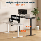 Dual Motor Standing Desk, Large Stand Up Desks, 79x31 Inches Electric Sit Stand Desk, 4 Memory Preset Adjustable Height Home Office Desk (Black)