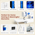 Mini Sewing Machine, Dual Speed Double Needle, 14 Stitch Portable Sewing Machine for Beginners, Adults, Home Use