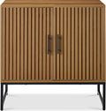 Best Choice Products Slatted Sideboard Buffet Cabinet, Entryway Table, Accent Storage Cabinet, Console Table for Hallway, Living Room, Dining Room – Brown