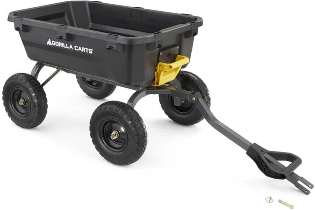 Gorilla Carts 7GCG-NF Heavy-Duty Poly Dump Garden Cart with No-Flat Tires  7 Cubic Feet  1200-Pound Capacity  Black  Amazon Exclusive