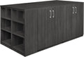 Regency Legacy Stand Up Storage Cabinet Quad with Bookcase End- Ash Grey