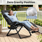 Homall Oversized Zero Gravity Chair, 32In Recliner Lounge Chair with Removable Soft Cushion and Cup Holder, Adjustable Anti Gravity Chair Folding Patio Chairs Padded for Indoor and Outdoor (Black)