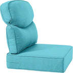 Luxury 24x24x6 Inch Smile Outdoor Cushions - 1 Set Deep Seat Water-Resistant Patio Furniture Replacement Cushion for Wicker Wood Metal Chair Glider Rocker Loveseat Sofa - Turquoise