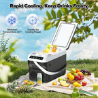 advwin 12 Volt Car Refrigerator 23Quart(22L) Electric Cooler/Warmer, Plug In Car Cooler with 110V AC Home Power Cord & 12V Car Adapter, Portable Refrigerator for Camping, Travel, RV(Black)