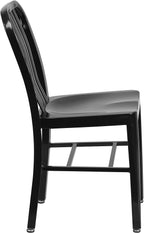 Flash Furniture Commercial Grade Black Metal Indoor-Outdoor Chair