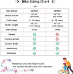 JOYSTAR Angel Girls Bike for Toddlers and Kids Ages 2-13 Years Old, 12 14 16 18 20 Inch Kids Bike with Training Wheels & Basket, 20 24 Inch Girls Bicycle with Handbrake & Kickstand