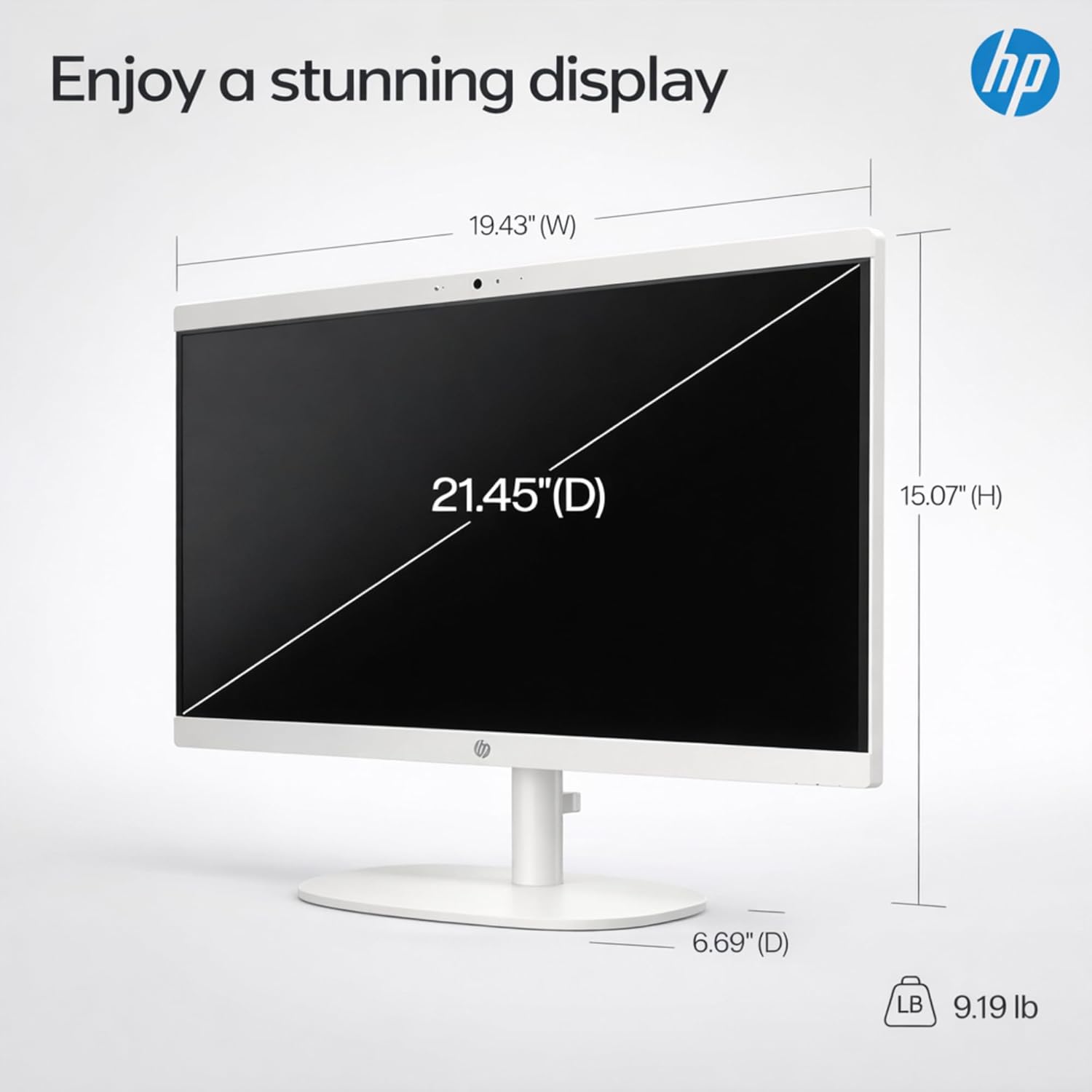 HP 22" FHD All-in-One Desktop Computer - Latest 13th Gen Intel Quad-Core - Office 365 for The Web - 8GB DDR5 RAM - 128GB UFS Storage - Wireless Earbuds - Keyboard and Mouse