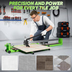 Sakerplus 31" Manual Tile Cutter, Professional 1.4" Cutting Capacity Tile Cutter with Laser Guide, Tile Cutting Hand Tool with Anti-Slip Base for Precision Porcelain and Ceramic Tile Cutting (31 inch)
