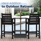 PLUUV Tall Adirondack Chairs Set of 2  All Weather HDPE Poly Bar Height Balcony Adirondack Chair with Removable Double Connecting Trays  Outdoor Adirondack Barstools for Deck  Patio  Yard  Pool  Lawn