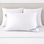 Continental Bedding Siberian Goose Down Pillow 800 Fill Power White Goose Down 400 Thread Count 100% Cotton Shell Soft Medium Firm Loft Options Handcrafted in USA