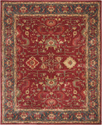 SAFAVIEH Mahal Collection Area Rug - 8' x 10', Red & Navy, Traditional Oriental Design, Non-Shedding & Easy Care, Ideal for High Traffic Areas in Living Room, Bedroom (MAH693F)