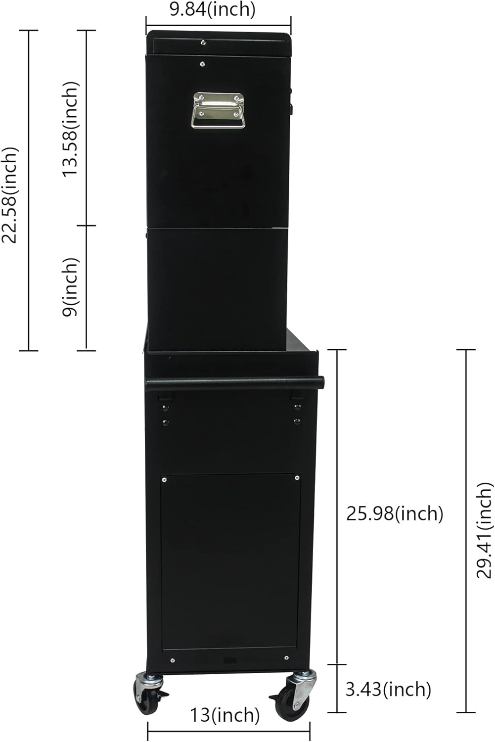 RYH 6 Drawers Rolling Tool Chest & Tool Box on Wheels | Heavy Duty Metal Cart with Ball Bearing Drawers | Fits US General Tool Box for Garage Storage (Black, 6 Drawers 3 in 1/51.99" H × 20.87" W)