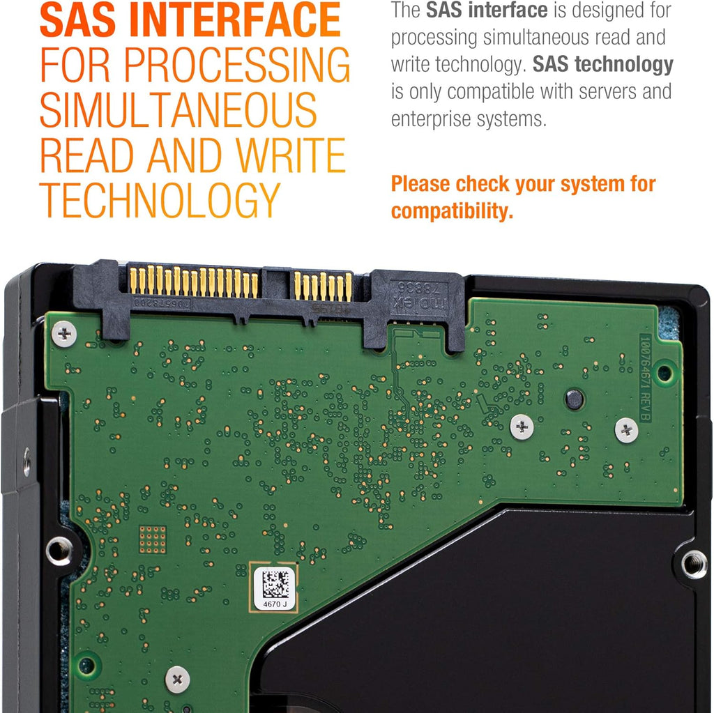 Seagate Enterprise Capacity 3.5 HDD| ST6000NM0034 | 6TB 7.2K RPM SAS 12Gb/s 128MB Cache 3.5' | 512n | Enterprise Hard Disk Drive for Hyperscale Applications (Renewed)