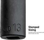 Capri Tools 3/8 in. Drive Shallow, Semi-Deep and Deep Impact Socket Set, Metric, 8 to 22 mm, 45-Piece