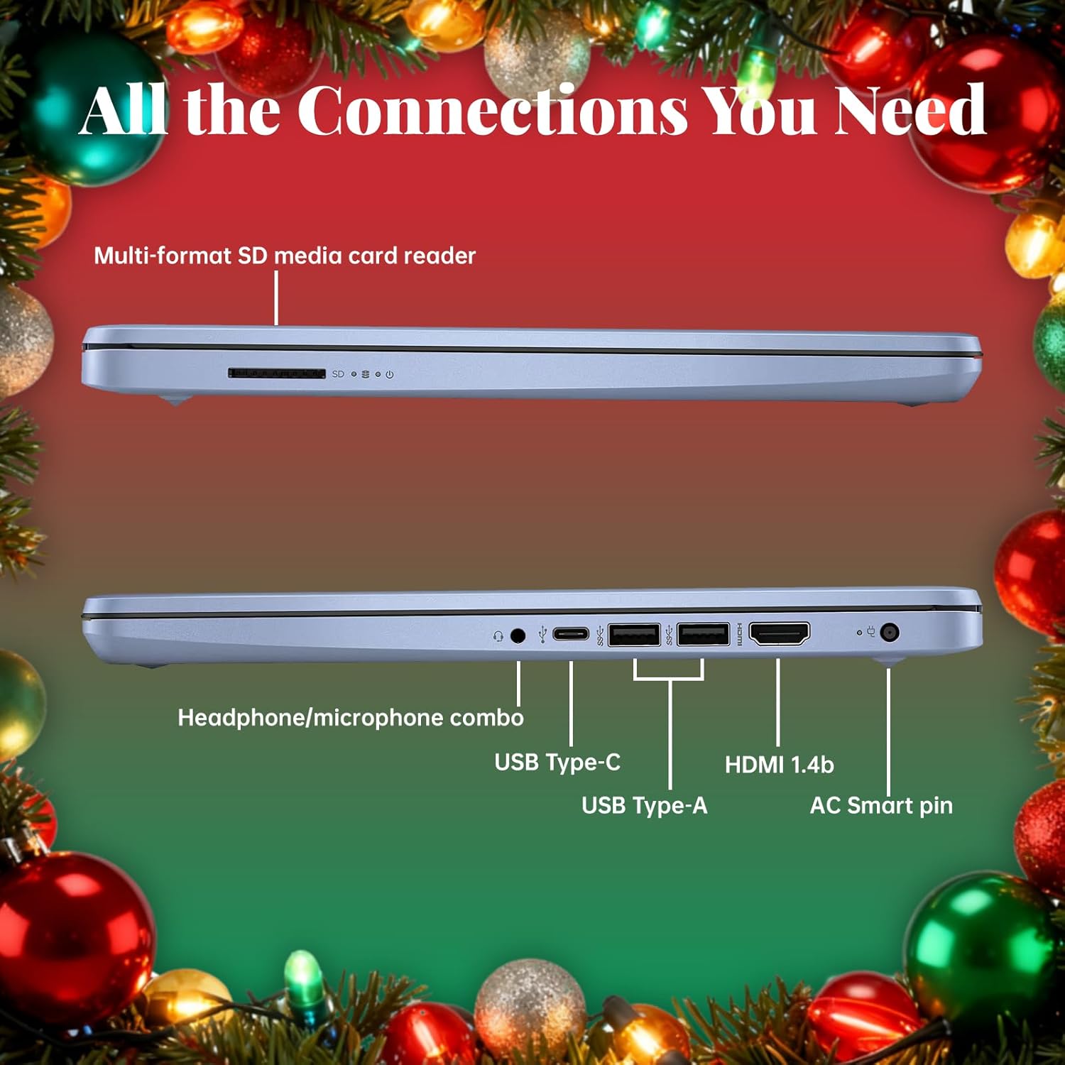 HP 14" Laptop 2025 Business Student Slim Computer  1-Y Office 365  Copilot AI  Quad-Core Intel CPU  16 GB RAM  128GB UFS & 128GB SD Card  Wi-Fi 6  Windows 11 Pro  JQ2XzAccessory  Sky Blue