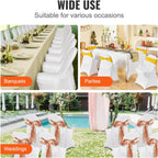 VEVOR Stretch Spandex Folding Chair Covers, Universal Fitted Chair Cover, Removable Washable Protective Slipcovers, for Wedding, Holiday, Banquet, Party, Celebration, Dining (100PCS White)