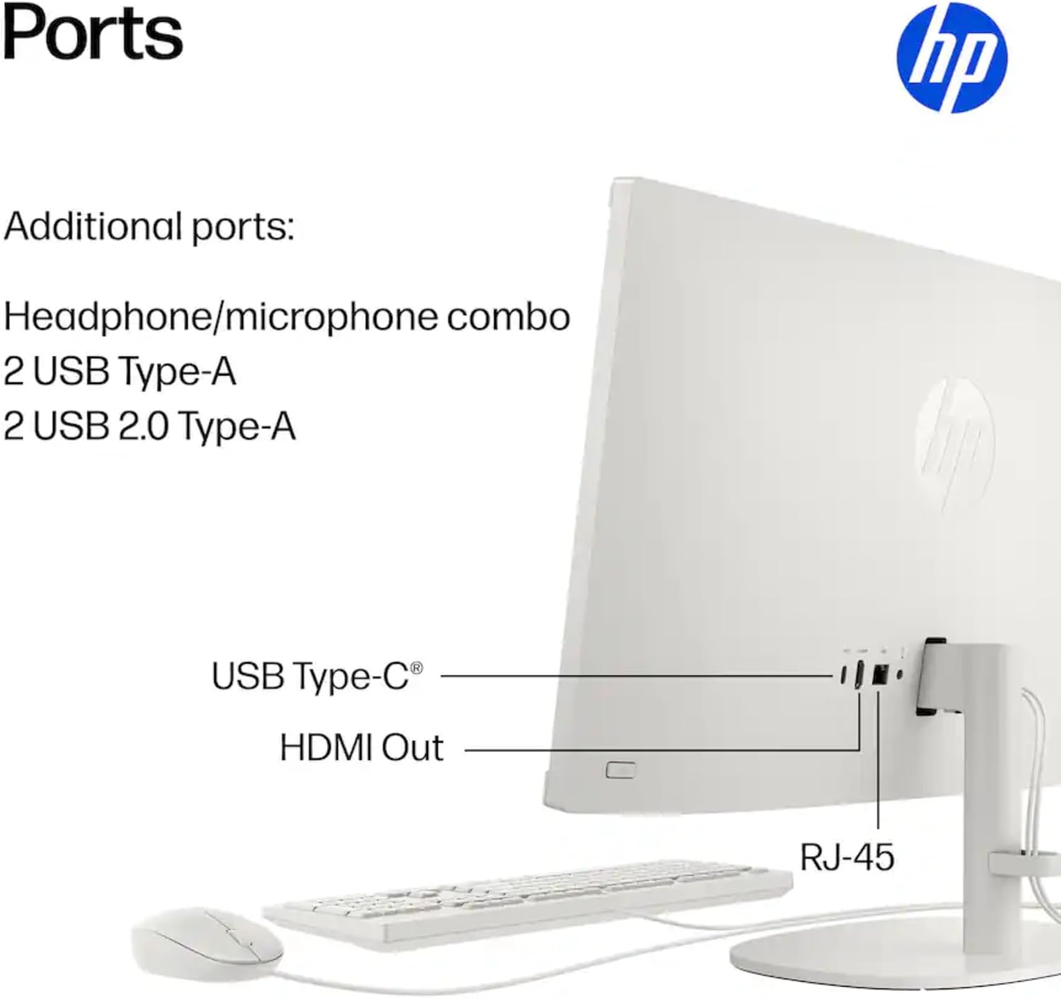 HP 22" FHD All-in-One Desktop Computer - Latest 13th Gen Intel Quad-Core - Office 365 for The Web - 8GB DDR5 RAM - 128GB UFS Storage - Wireless Earbuds - Keyboard and Mouse