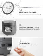 CUCKOO Micom Rice Cooker 3-Cup Uncooked / 6-Cup Cooked with Nonstick Inner Pot, Small Rice Maker with 8 Menu Options, Fuzzy Logic Technology, Auto Clean, Quick Rice Mode, Gray (CR-0375FG)